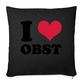 I Love Obst - Sofakissenbezug 45 x 45 cm - Schwarz - Vorne