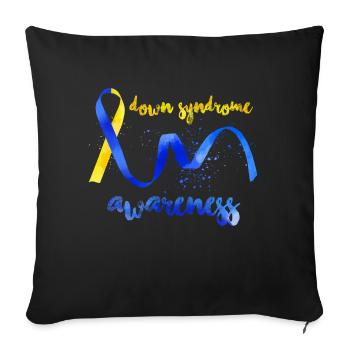 Sensibilisation au syndrome de Down - Housse de coussin décorative 45 x 45 cm - noir - Devant