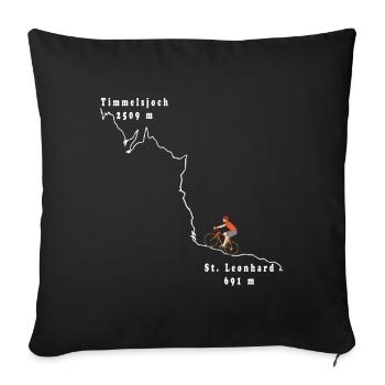 Timmelsjoch Alpine Pass Bike Ride Bike Ride Cycling - Sofa pillowcase 17,3'' x 17,3'' (45 x 45 cm) - black - Front