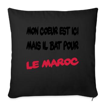 Mon coeur bat pour le Maroc - Housse de coussin décorative 45 x 45 cm - noir - Devant