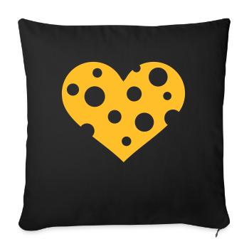 Cheese - Sofa pillowcase 17,3'' x 17,3'' (45 x 45 cm) - black - Front