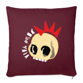 Viva Punk Skull Skull Skull - Sofa pillowcase 17,3'' x 17,3'' (45 x 45 cm) - burgundy - Front