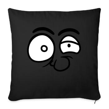 eyes nose cool professor insane crazy ges - Sofa pillowcase 17,3'' x 17,3'' (45 x 45 cm) - black - Front