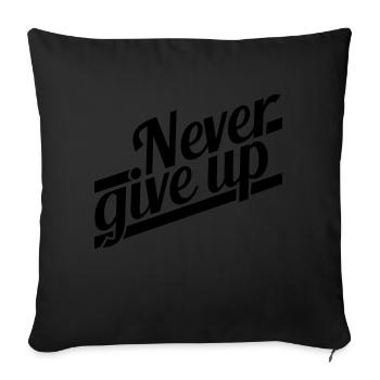 Logo n'abandonne jamais avec succès - Housse de coussin décorative 45 x 45 cm - noir - Devant