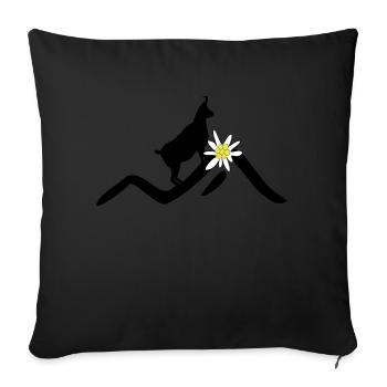 montagne, alpes - Housse de coussin décorative 45 x 45 cm - noir - Devant