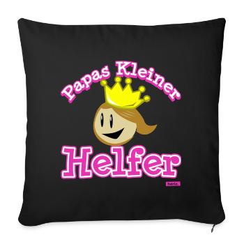 Petit assistant de papa Hariz cuisine cadeau pour enfants - Housse de coussin décorative 45 x 45 cm - noir - Devant
