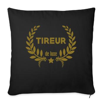 Tir Sportif / Carabine / Police / Militaire - Housse de coussin décorative 45 x 45 cm - noir - Devant