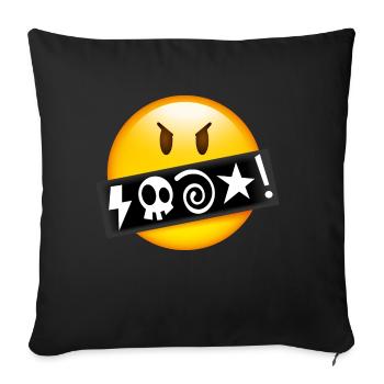 Smiley Swearing - Sofa pillowcase 17,3'' x 17,3'' (45 x 45 cm) - black - Front