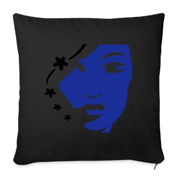 Girl's Face Face Woman's Face - Sofa pillowcase 17,3'' x 17,3'' (45 x 45 cm) - black - Front