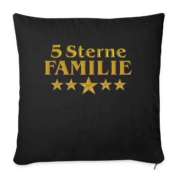 Vom Grafik Designer-- 5 Sterne Familie - Sofakissenbezug 45 x 45 cm - Schwarz - Vorne
