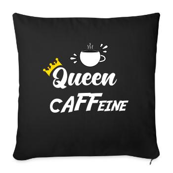 KÖNIGIN CAFFEINE - Sofakissenbezug 45 x 45 cm - Schwarz - Vorne