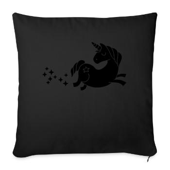 unicorn - Einhorn Sternenstaub - Sofakissenbezug 45 x 45 cm - Schwarz - Vorne