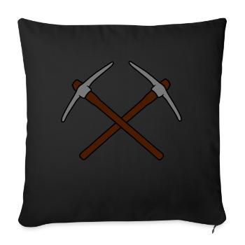 2 croix logo pioche piocher exploitation minière m - Housse de coussin décorative 45 x 45 cm - noir - Devant