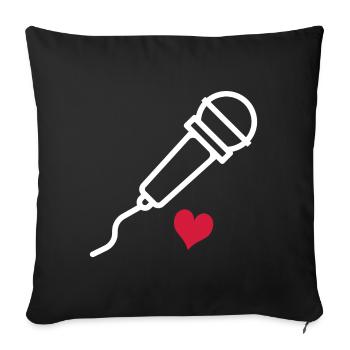 sing - Sofa pillowcase 17,3'' x 17,3'' (45 x 45 cm) - black - Front