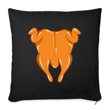 delicious juicy roast chicken fresh from the oven - Sofa pillowcase 17,3'' x 17,3'' (45 x 45 cm) - black - Front
