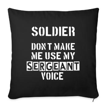 Sergent. Soldat. Camarade. Militaire. - Housse de coussin décorative 45 x 45 cm - noir - Devant