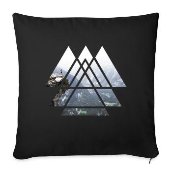 Mountain Explore - Sofa pillowcase 17,3'' x 17,3'' (45 x 45 cm) - black - Front