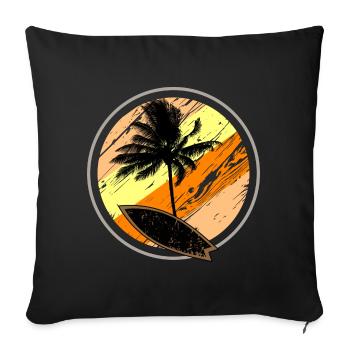 Beach Surf Sun - Housse de coussin décorative 45 x 45 cm - noir - Devant