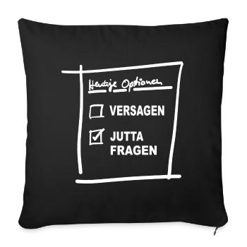 Jutta Fragen - Sofakissenbezug 45 x 45 cm - Schwarz - Vorne