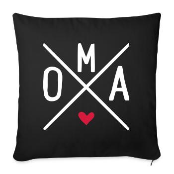 Oma - Sofakissenbezug 45 x 45 cm - Schwarz - Vorne