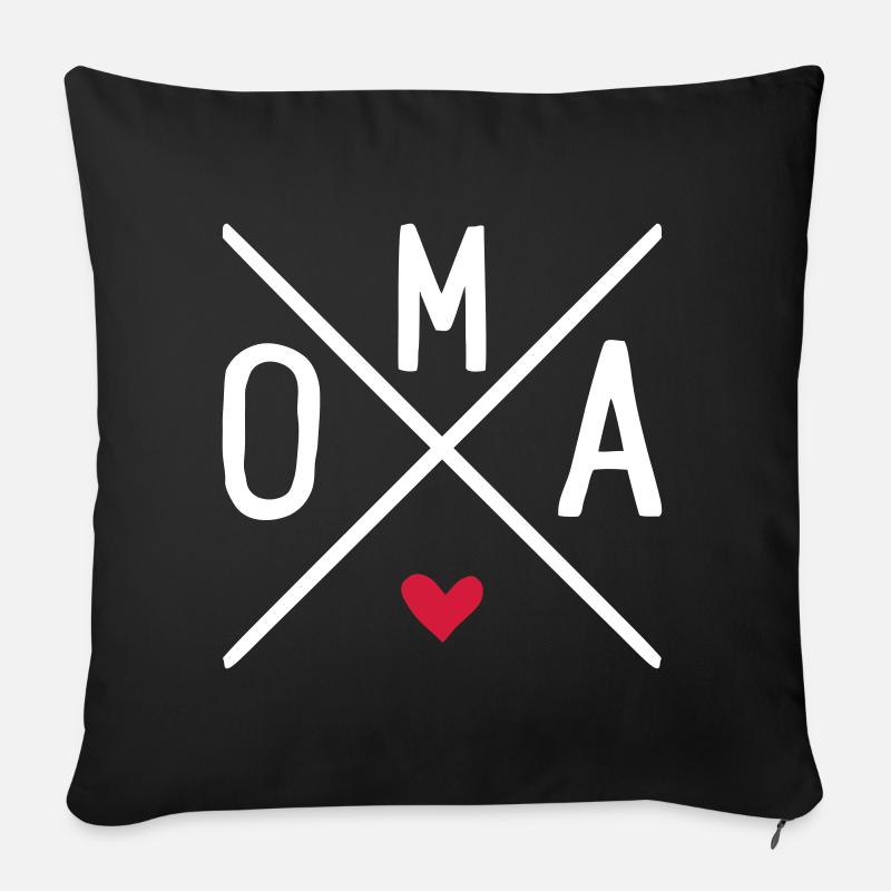 Oma - Sofakissenbezug 45 x 45 cm - Schwarz