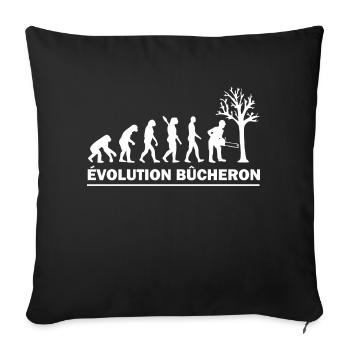 Évolution bûcheron - humour homme - Housse de coussin décorative 45 x 45 cm - noir - Devant