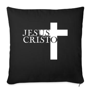 Jesus Christ God God - Sofa pillowcase 17,3'' x 17,3'' (45 x 45 cm) - black - Front
