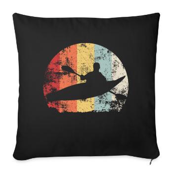 Kayaking Retro - Sofa pillowcase 17,3'' x 17,3'' (45 x 45 cm) - black - Front