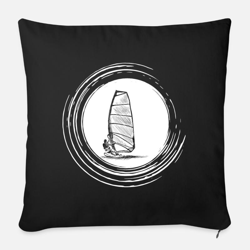 Windsurfen - Sofakissenbezug 45 x 45 cm - Schwarz