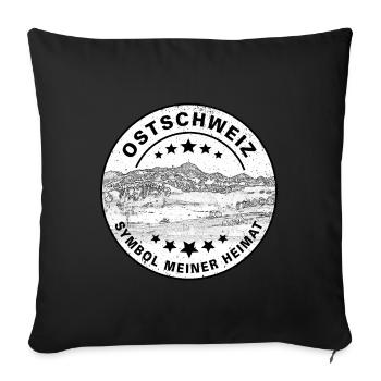 Ostschweiz Säntis Stempel - Sofakissenbezug 45 x 45 cm - Schwarz - Vorne