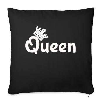 Amour couple king queen - Housse de coussin décorative 45 x 45 cm - noir - Devant