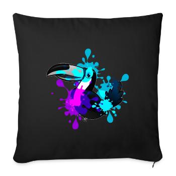 toucan - Sofa pillowcase 17,3'' x 17,3'' (45 x 45 cm) - black - Front