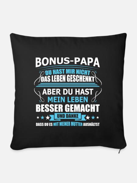 Bonus-papa Spruch Für Schwiegerväter Vatertag - Sofakissenbezug 45 x 45 cm - Schwarz
