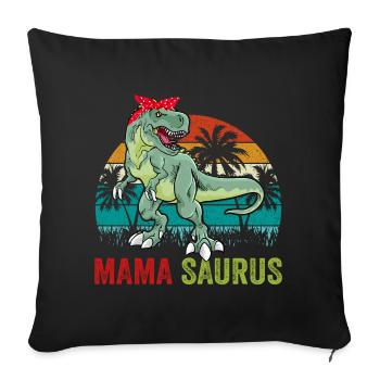 Mamasaurus T Rex dinosaure Drôle Maman Famille - Housse de coussin décorative 45 x 45 cm - noir - Devant