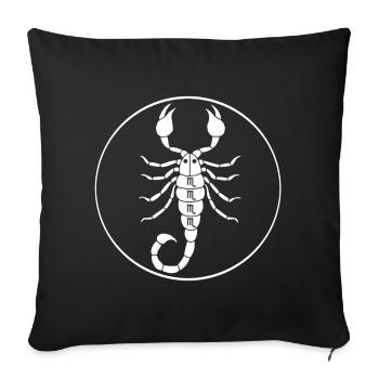 Sign of the white scorpion zodiac - Sofa pillowcase 17,3'' x 17,3'' (45 x 45 cm) - black - Front