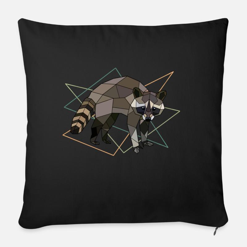raccoon - Sofa pillowcase 17,3'' x 17,3'' (45 x 45 cm) - black