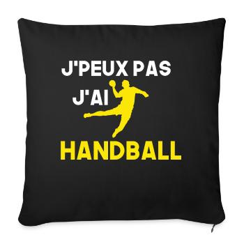 Je peux pas j'ai handball - Housse de coussin décorative 45 x 45 cm - noir - Devant