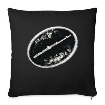Flûte traversière - Housse de coussin décorative 45 x 45 cm - noir - Devant