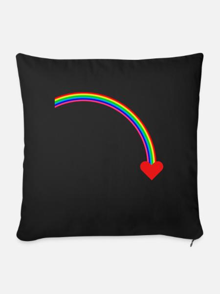 Regenbogen - Sofakissenbezug 45 x 45 cm - Schwarz