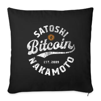 Bitcoin Satoshi Nakamoto - Sofa pillowcase 17,3'' x 17,3'' (45 x 45 cm) - black - Front
