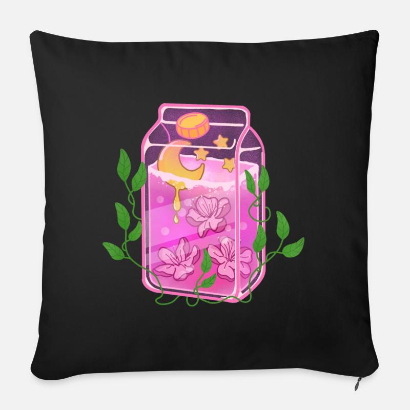 Cerisiers - Housse de coussin décorative 45 x 45 cm - noir