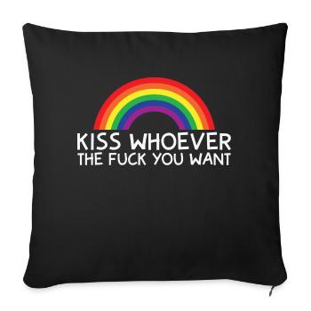 KISS WHOEVER THE FUCK YOU WANT - Sofakissenbezug 45 x 45 cm - Schwarz - Vorne