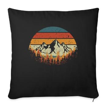 Mountains Vintage Nature Hiking - Sofa pillowcase 17,3'' x 17,3'' (45 x 45 cm) - black - Front