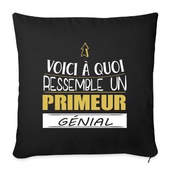 Primeur - Fruit - Légume - Mâraicher - Cadeau - Housse de coussin décorative 45 x 45 cm - noir - Devant