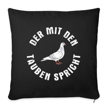 Taube Tauben Vogel - Sofakissenbezug 45 x 45 cm - Schwarz - Vorne