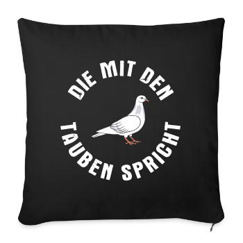 Taube Tauben Vogel - Sofakissenbezug 45 x 45 cm - Schwarz - Vorne