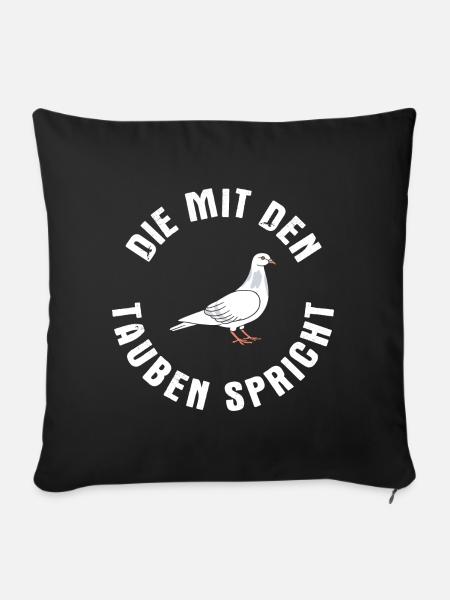 Taube Tauben Vogel - Sofakissenbezug 45 x 45 cm - Schwarz