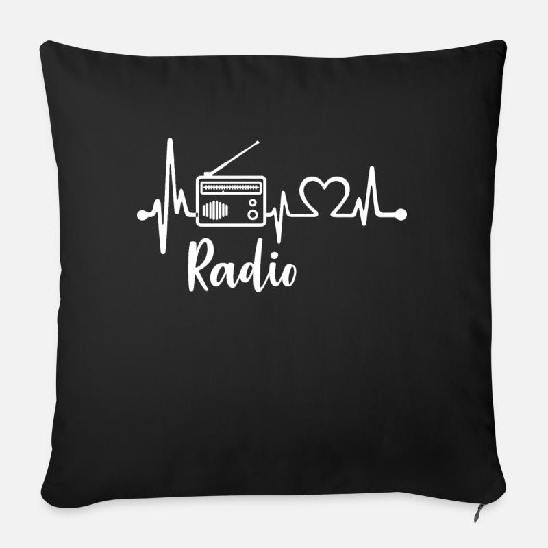 Radio Heartbeat - Sofakissenbezug 45 x 45 cm - Schwarz