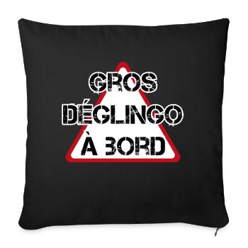 gros déglingo sticker voiture marrant - Housse de coussin décorative 45 x 45 cm - noir - Devant