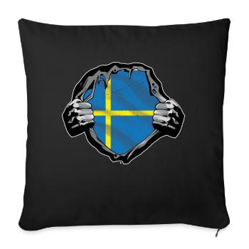 Sweden Design für Schweden Fans - Sofakissenbezug 45 x 45 cm - Schwarz - Vorne